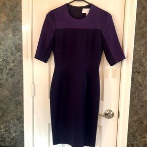 HUGO BOSS STRETCH WOOL DRESS PURPLE SZ US 0/UK 4